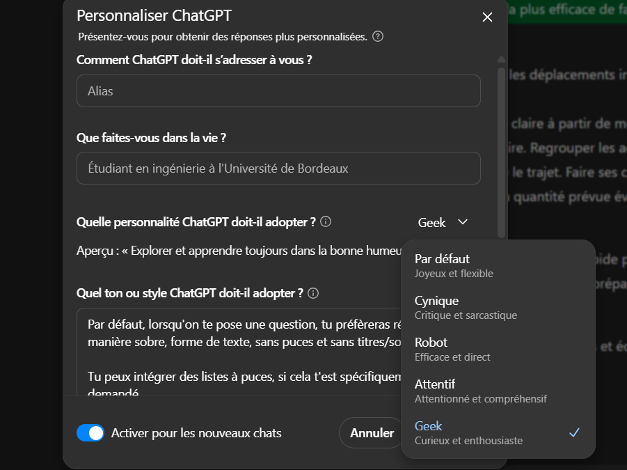 Modifier la personnalité de ChatGPT grâce à GPT-5