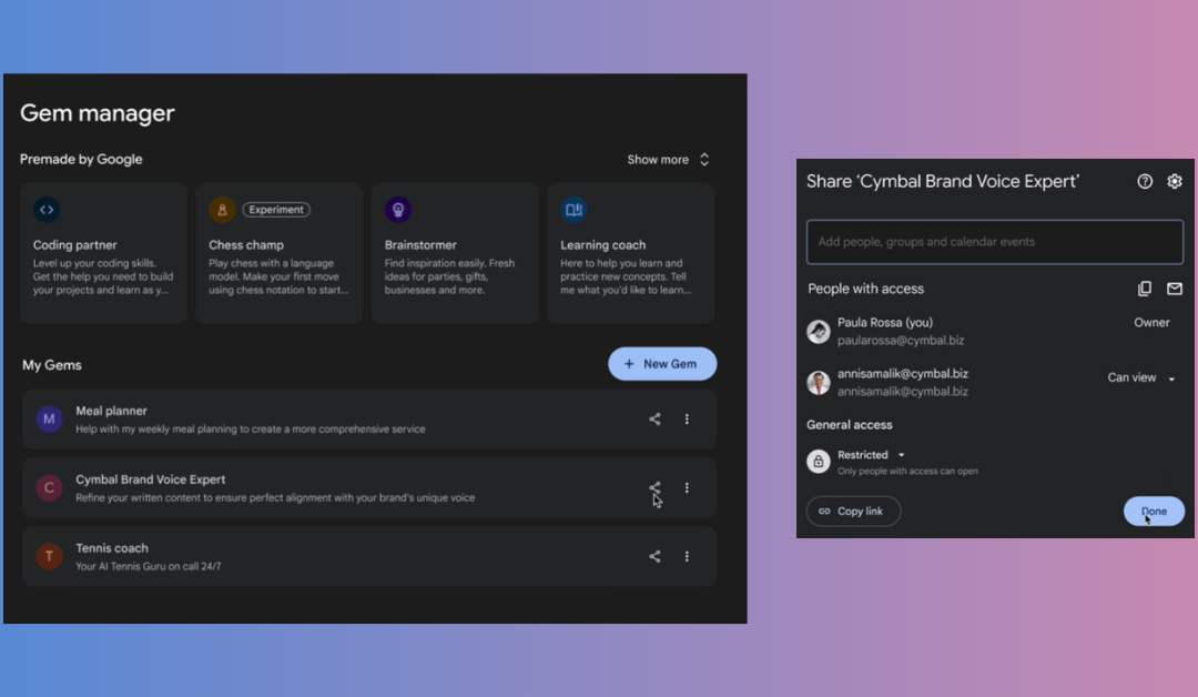Gemini : Guide pratique pour partager vos Gems avec d’autres utilisateurs