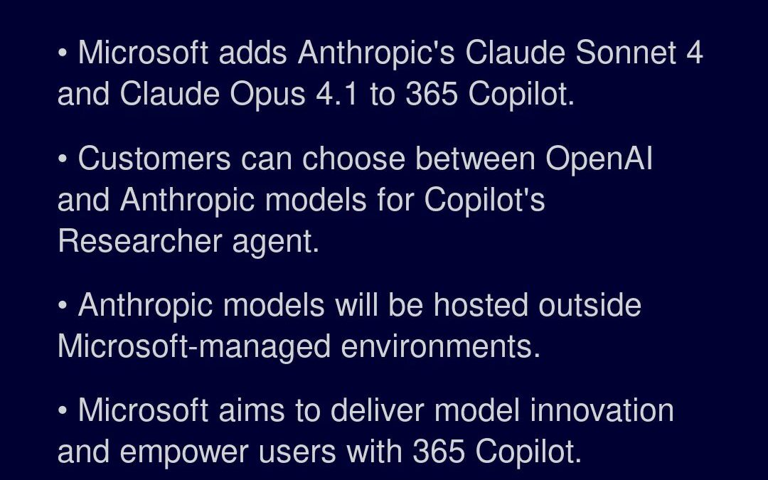 Microsoft 365 Copilot : L’intégration des modèles Claude vient enrichir l’offre d’OpenAI
